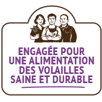 pictogramme engagée pour une alimentation des volailles saine et durable